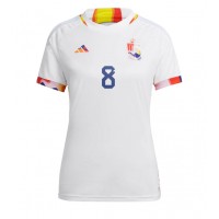 Camiseta Bélgica Youri Tielemans #8 Segunda Equipación Replica Mundial 2022 para mujer mangas cortas